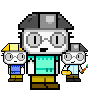 Pixel artwork of ODYSEA avatar characters with different costumes.